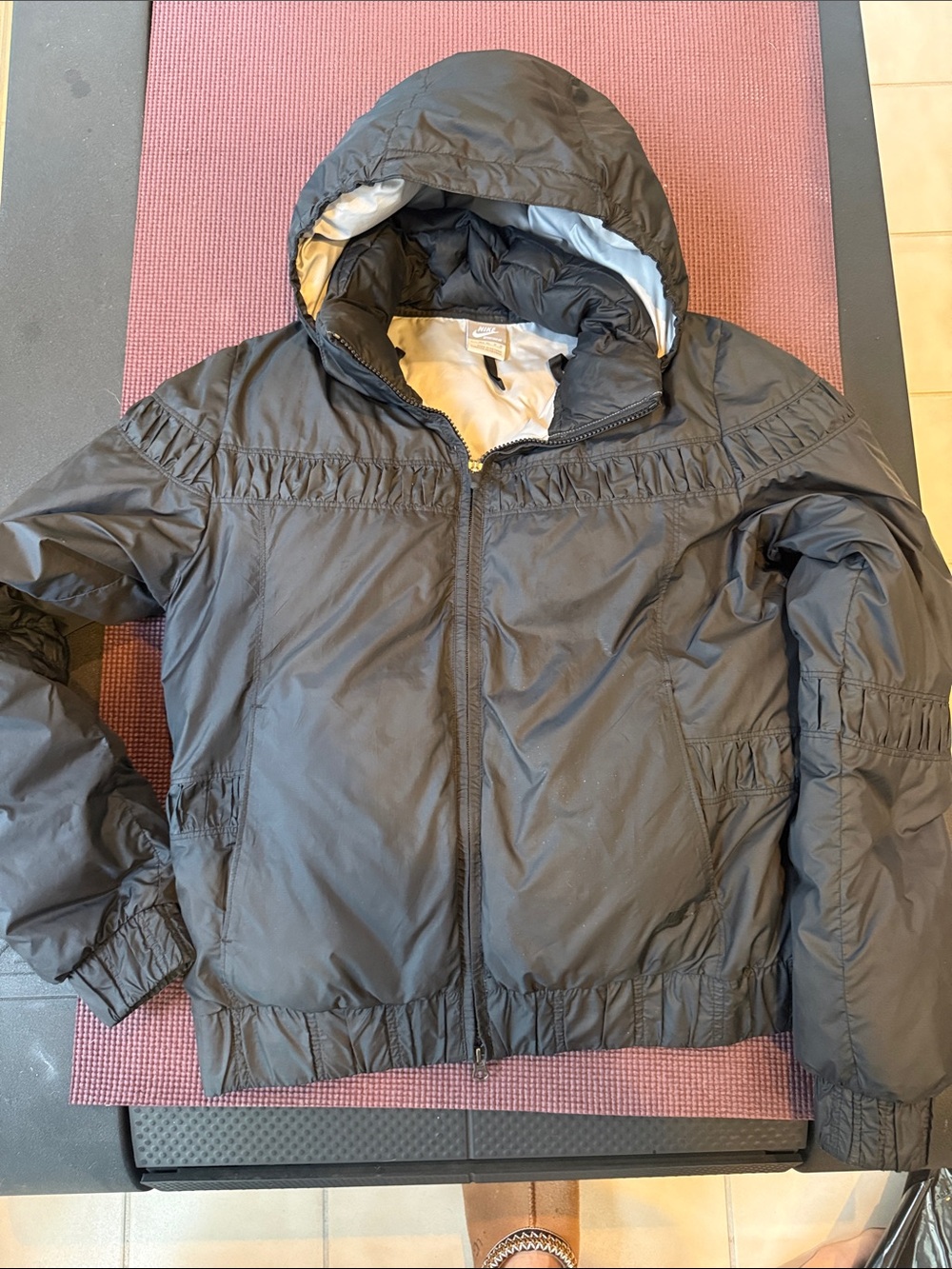 Nike Black Hooded Kids Puffer Jacket
